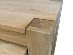 Rackhams Kuba Solid Oak Nest of 3 Side Tables for Living Room - Brown - thumbnail 3
