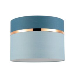 Rackhams Sky and Cobalt Blue Cotton Fabric Lamp Shade with Shiny Copper Ring