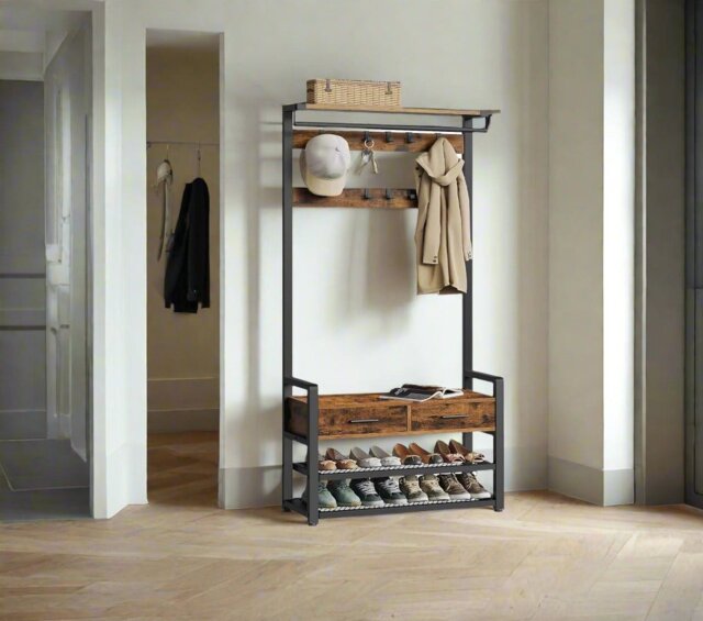 Rackhams Entryway Hall Tree with Shoe Bench and Storage - image 1