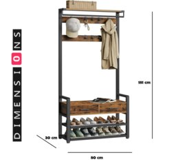 Rackhams Entryway Hall Tree with Shoe Bench and Storage - thumbnail 6