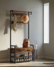 Rackhams Entryway Hall Tree with Shoe Bench and Storage - thumbnail 2