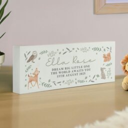 Rackhams Personalised Woodland Animals Wooden Shelf Ornament - thumbnail 4