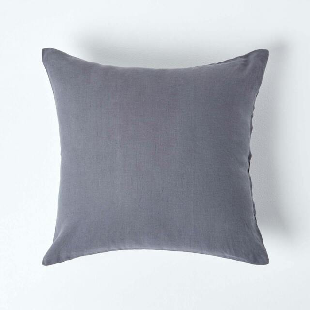 Rackhams French Flax Linen Pillowcase, European Size - Dark Grey - 80 x 80 cm - image 1