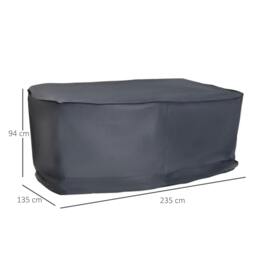Rackhams Garden Furniture Cover, Waterproof Windproof 420D Heavy Duty Oxford Fabric Rattan Furniture Cover, Rectangular Outdoor Table Chair Set Cover - thumbnail 3