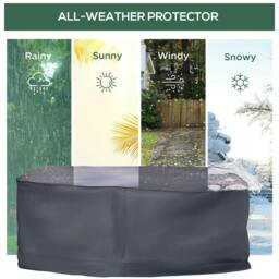 Rackhams Garden Furniture Cover, Waterproof Windproof 420D Heavy Duty Oxford Fabric Rattan Furniture Cover, Rectangular Outdoor Table Chair Set Cover - thumbnail 4