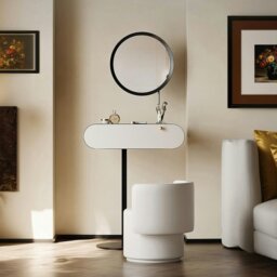 Rackhams Suzuki Small Dressing Table With Mirror, Slimline Dressing Table - 80cm - No Stool - thumbnail 3