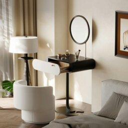 Rackhams Suzuki Small Dressing Table With Mirror, Slimline Dressing Table - 80cm - No Stool