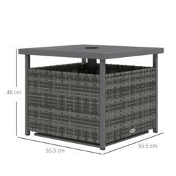 Rackhams Outdoor Rattan Coffee Table w/ Umbrella Hole Fit for Garden - thumbnail 3