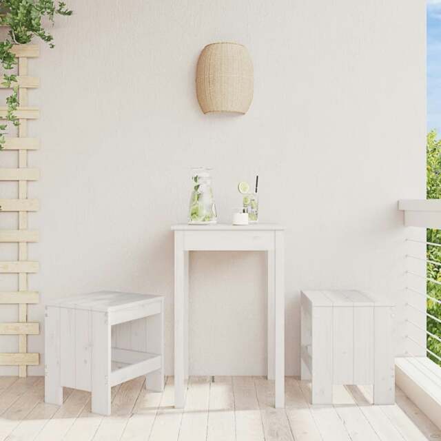 Rackhams Garden Stools 2 pcs White 40x36x45 cm Solid Wood Pine