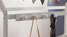 Rackhams Cabin Bed Coat Hooks - White & Grey - Midsleeper Peg Rail - Grey - thumbnail 5
