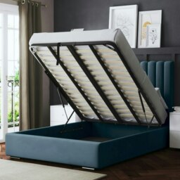 Rackhams Evangeline Ottoman Bed with Upholstered Headboard - Blue - Super King / 6ft - thumbnail 5