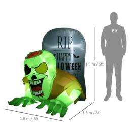 Rackhams 5FT Halloween Inflatables Ghost and Tombstone, Blow Up Outdoor Halloween Decorations with Build-in LED Lights for Garden, Lawn, Party - thumbnail 3