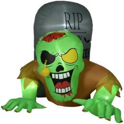 Rackhams 5FT Halloween Inflatables Ghost and Tombstone, Blow Up Outdoor Halloween Decorations with Build-in LED Lights for Garden, Lawn, Party - thumbnail 1