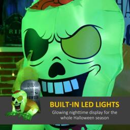 Rackhams 5FT Halloween Inflatables Ghost and Tombstone, Blow Up Outdoor Halloween Decorations with Build-in LED Lights for Garden, Lawn, Party - thumbnail 4