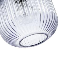 Rackhams Modern Designer Soft Lilac Line Ribbed Glass Round Pendant Lamp Shade - thumbnail 5