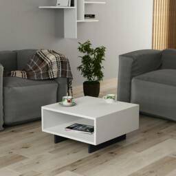 Rackhams Hola Modern Coffee Table Multipurpose Storage Compartment 60x60x32 cm - Anthracite - thumbnail 6