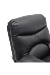 Rackhams Black Manual Faux Leather Recliner Armchair - Black - thumbnail 5