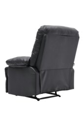 Rackhams Black Manual Faux Leather Recliner Armchair - Black - thumbnail 3