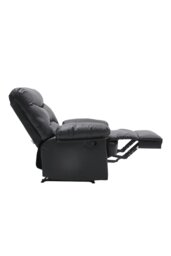 Rackhams Black Manual Faux Leather Recliner Armchair - Black - thumbnail 4