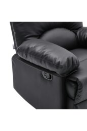 Rackhams Black Manual Faux Leather Recliner Armchair - Black - thumbnail 6