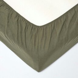 Rackhams French Flax Linen Fitted Sheet – 46 cm Extra Deep - Dark Grey - Double - thumbnail 3