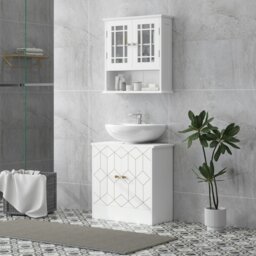 Rackhams Bathroom Under Sink Cabinet for Basin with or without Pedestal White - thumbnail 1