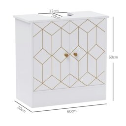 Rackhams Bathroom Under Sink Cabinet for Basin with or without Pedestal White - thumbnail 3