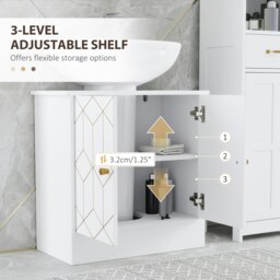 Rackhams Bathroom Under Sink Cabinet for Basin with or without Pedestal White - thumbnail 5