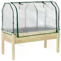 Rackhams Raised Garden Bed Outdoor Elevated Wood Planter Box w/ PE Cover, Natural - thumbnail 1