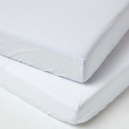 Rackhams Cotton Fitted Cot Sheets 200 Thread Count, 2 Pack - Grey - thumbnail 2