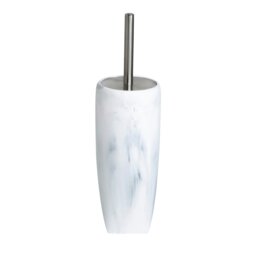 Rackhams Octavia White Marble & Chrome Toilet Brush & Holder - thumbnail 3