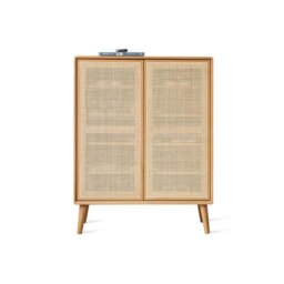 Rackhams Hans Rattan Shoe Storage Cabinet, Oak - thumbnail 3