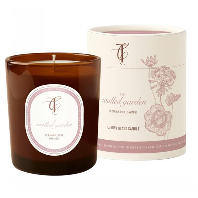 Rackhams Coast & Country Range Glass Tumbler Candle - 230g - Pink - The Walled Garden - image 1
