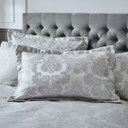 Rackhams Damask Jacquard Quilted Pillow sham Pair - Champagne Gold - thumbnail 2