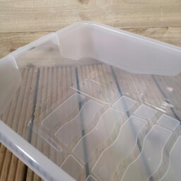 Rackhams 8 x 42L Clear Under Bed Storage Box with Black Lid, Stackable and Nestable Design Storage Solution - thumbnail 6