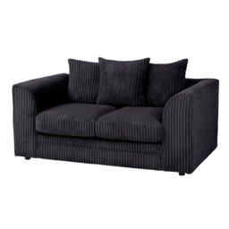 Rackhams Dylan Jumbo Cord 3+2 Seater Fabric Sofa in Black - 3 Seater - thumbnail 4