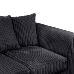 Rackhams Dylan Jumbo Cord 3+2 Seater Fabric Sofa in Black - 3 Seater - thumbnail 3