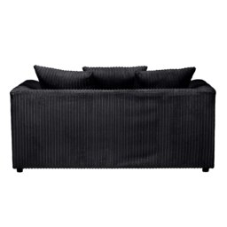 Rackhams Dylan Jumbo Cord 3+2 Seater Fabric Sofa in Black - 3 Seater - thumbnail 6