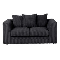 Rackhams Dylan Jumbo Cord 3+2 Seater Fabric Sofa in Black - 3 Seater - thumbnail 5