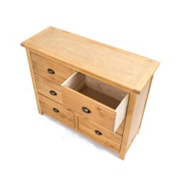 Rackhams Lugo 6 Drawer Chest of Drawers Brass Cup Handle - Light Brown - thumbnail 4