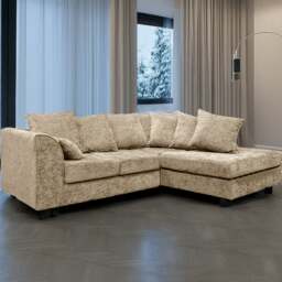 Rackhams Monaco Chenille Fabric 4 Seater L Shaped Corner Sofa - Blue - Right Hand Facing - thumbnail 4