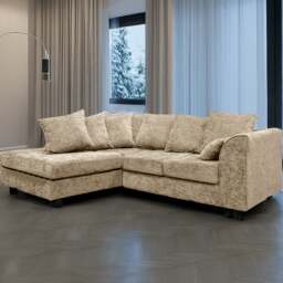 Rackhams Monaco Chenille Fabric 4 Seater L Shaped Corner Sofa - Blue - Right Hand Facing - thumbnail 3