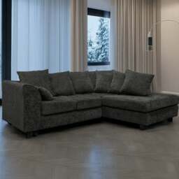 Rackhams Monaco Chenille Fabric 4 Seater L Shaped Corner Sofa - Blue - Right Hand Facing - thumbnail 6