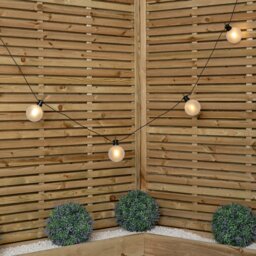 Rackhams 4.5m Set of 10 Frosted Ball Style Cap String Lights with Filament in Warm White - thumbnail 6