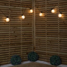 Rackhams 4.5m Set of 10 Frosted Ball Style Cap String Lights with Filament in Warm White - thumbnail 5