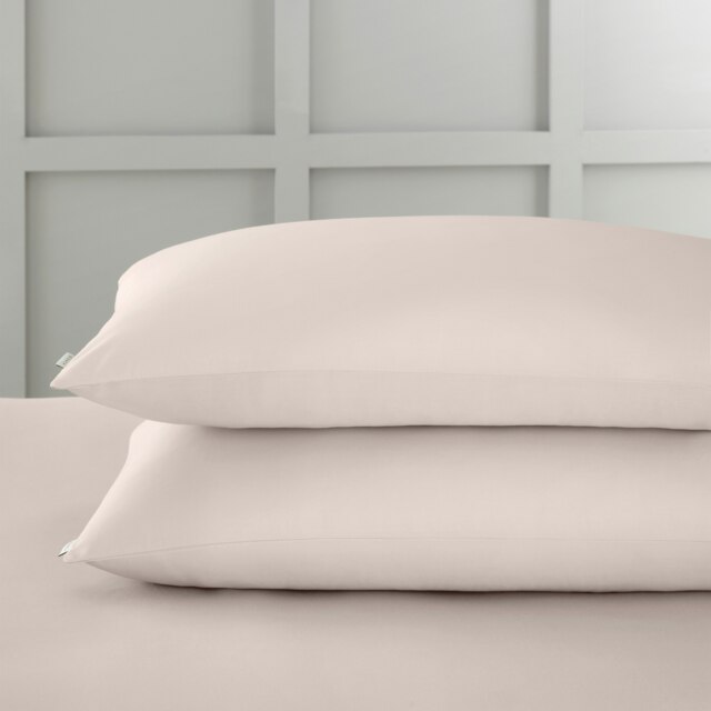 Rackhams 400 Thread Count Cotton Sateen Standard Pillowcase Pair - Pink - 50x75cm (x2) - image 1