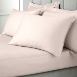 Rackhams 400 Thread Count Cotton Sateen Standard Pillowcase Pair - Pink - 50x75cm (x2) - thumbnail 2
