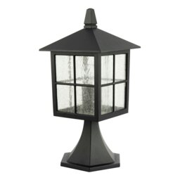 Rackhams Classic Matte Black Die-Cast Aluminium Metal Exterior Lantern Bollard Fitting - thumbnail 2