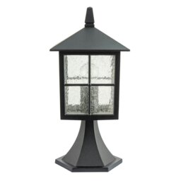 Rackhams Classic Matte Black Die-Cast Aluminium Metal Exterior Lantern Bollard Fitting - thumbnail 3