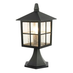 Rackhams Classic Matte Black Die-Cast Aluminium Metal Exterior Lantern Bollard Fitting